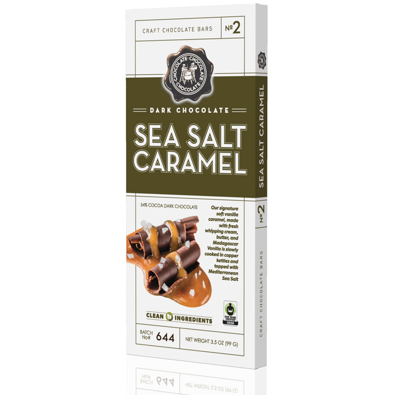 Dark Chocolate Sea Salt Caramel Candy Bar 3.5 oz.