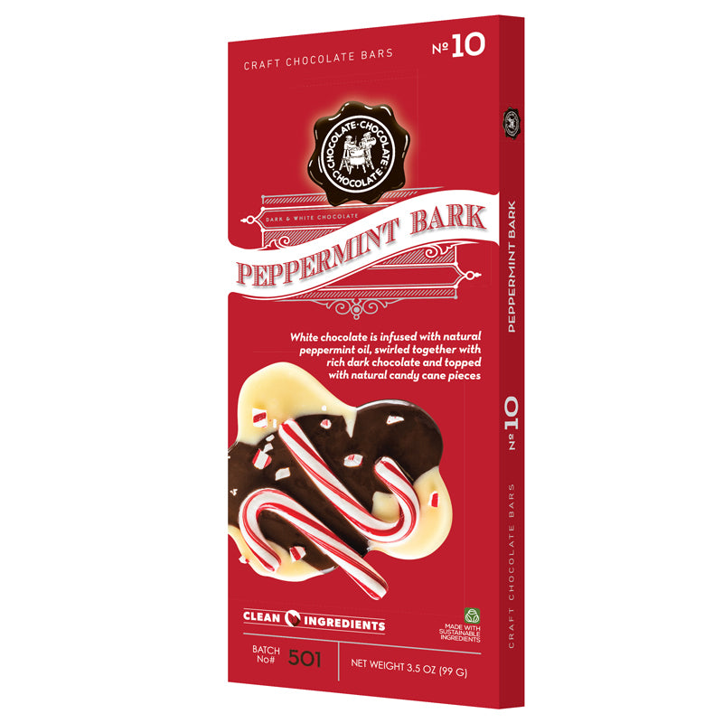 NO 10 - White/Dark Peppermint Bark Bar 3.5 OZ