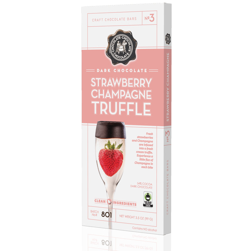 NO 3 - Dark Strawberries & Champagne Truffle Bar 3.5 OZ